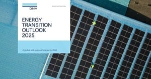 Energy Transition Outlook 2025 - Aerial top view of engineer worker installing solar photovoltaic panels